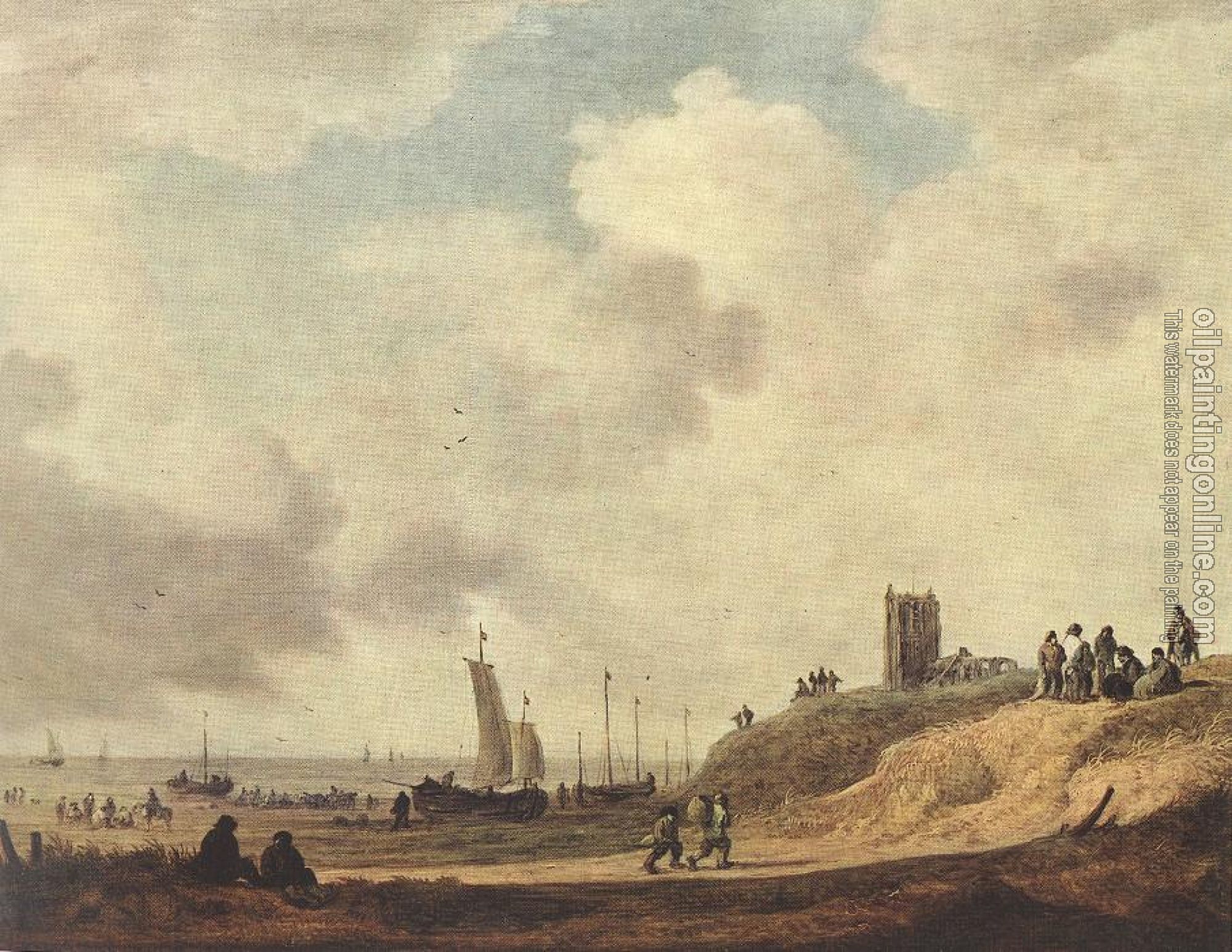 Goyen, Jan van - Seashore at Scheveningen